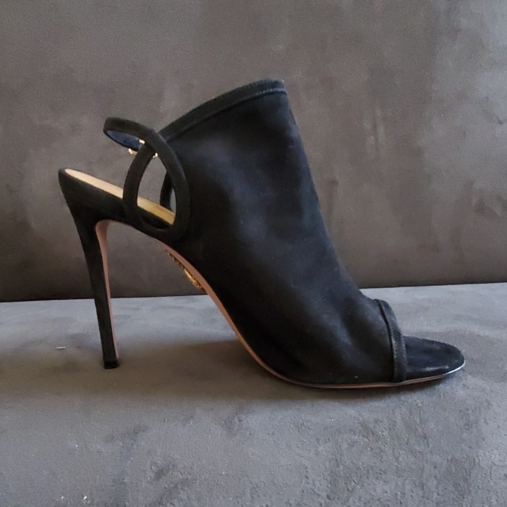 Aquazzura Firenze black suede sandal